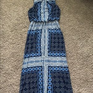 London Times Blue and White Maxi